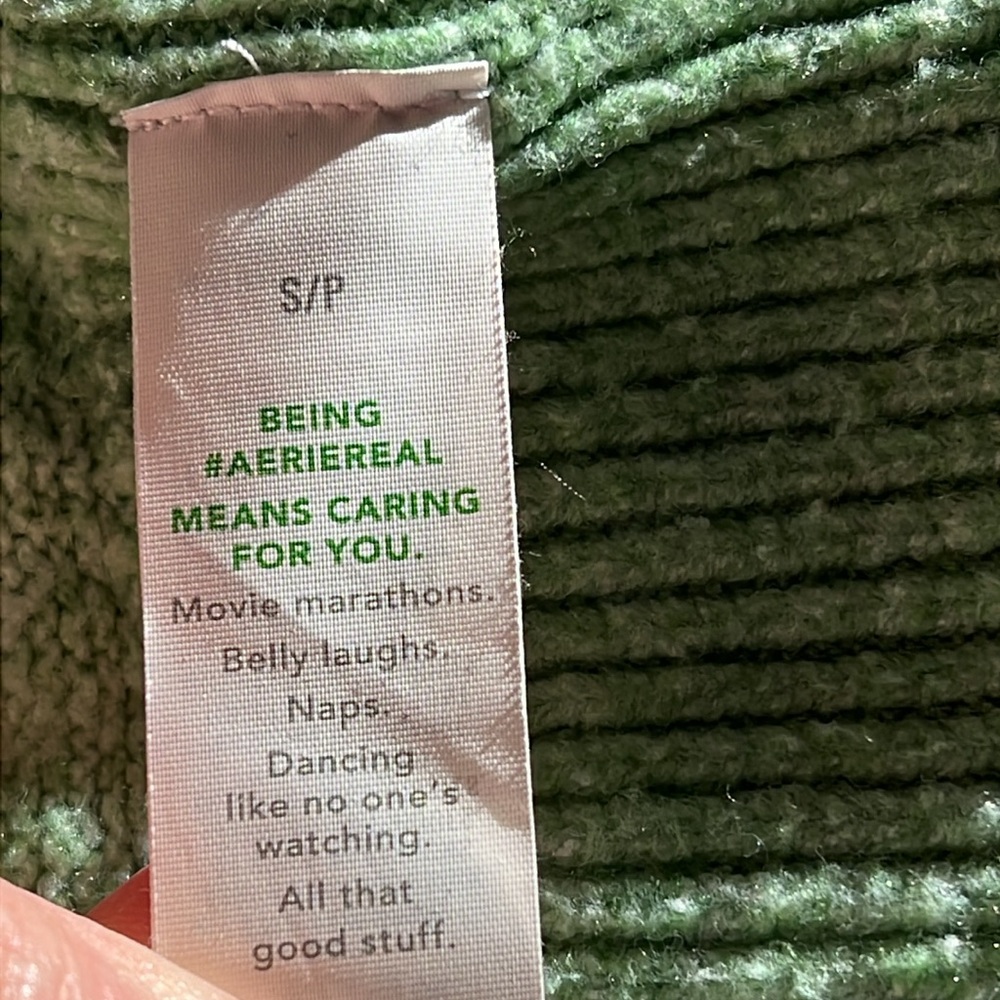 Aerie Green V-Neck Long Sleeve Sweater Pullover Oversized - Picture 6 of 7